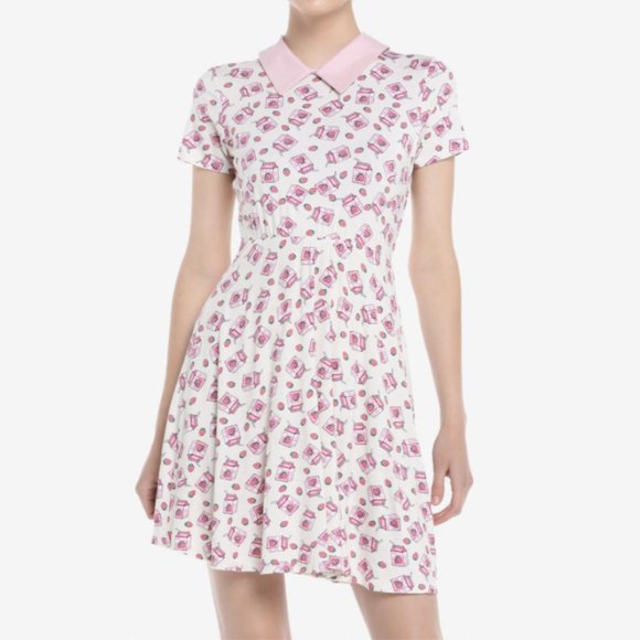 NWT Midnight Hour Strawberry Milk Carton Collar Dress Women's Plus Size 3X - Picture 3 of 10
